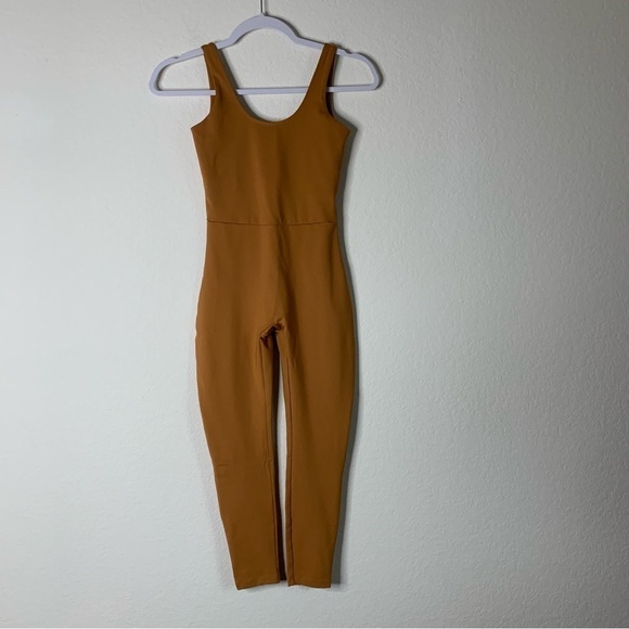 Girlfriend collective brown scoop unitard one piece XS - Picture 1 of 9